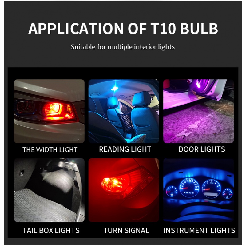 Đèn LED COB T10 W5w WY5W 168 501 2825 T10cob W5w Gắn Biển Số Xe Hơi