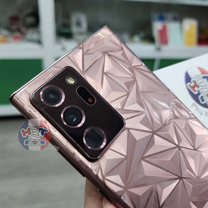 Miếng dán mặt lưng 3D vân kim cương cho Samsung Note 20 Ultra  trong suốt