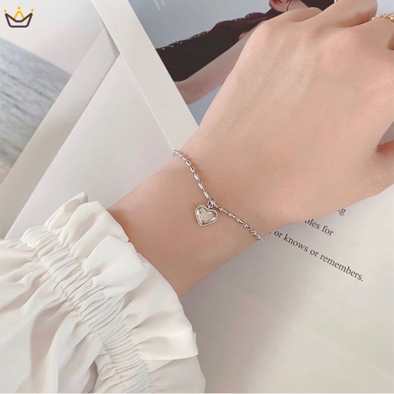 Vòng Tay Trang Sức Hình Trái Tim Đơn Giản Cho Nữ