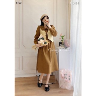 Set váy nhung chéo mix GILE dạ from dưới 55kg chuẩn hàng thiết kế QC