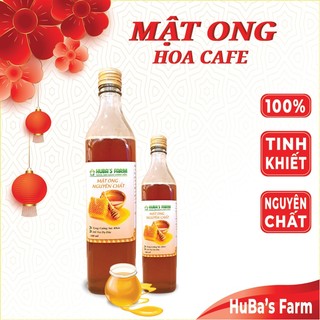 Mật ong nguyên chất hoa cà phê 500ml = 700g, mật ong thật HuBa's Farm, canh tác tại vườn cafe Đồng Nai
