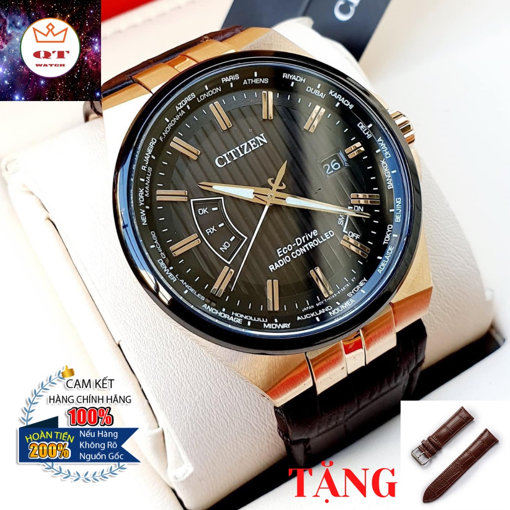 Đồng Hồ Nam CITIZEN Eco-Drive CB0168-08E Radio Controll Chính Hãng Tặng Dây Da Cao Cấp