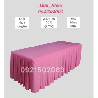 Ga giường spa/ drap giường spa màu hồng baby