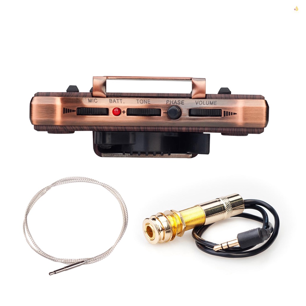Bộ Pickup Lỗ Âm Thanh Kép + Mic Hỗ Trợ Nâng Tông Âm Lượng Dễ Lắp Đặt Cho Đàn Guitar Cổ Điển 36-42 Inch