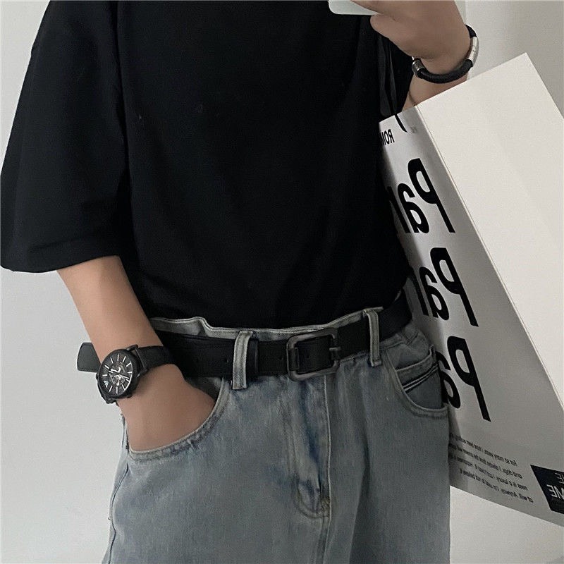 Thắt Lưng Nam Nữ DG Mặt Vuông  Màu Đen Đẹp Cao Cấp - Dây Lưng Nam Nữ Unisex Mặt Kim Loại  Da PU Hàn Quốc - DG