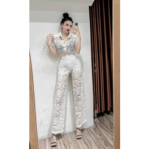 Sét áo sơmi túi nắp quần ống suông