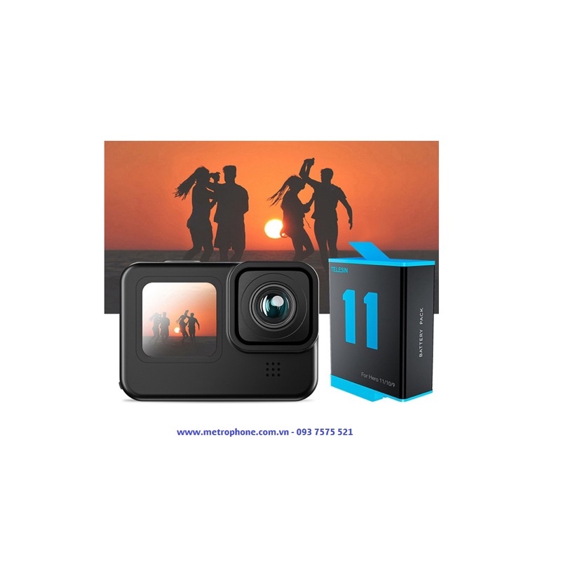 Sạc và pin gopro 9 / gopro 10 / gopro 11 telesin chính hãng metrophone