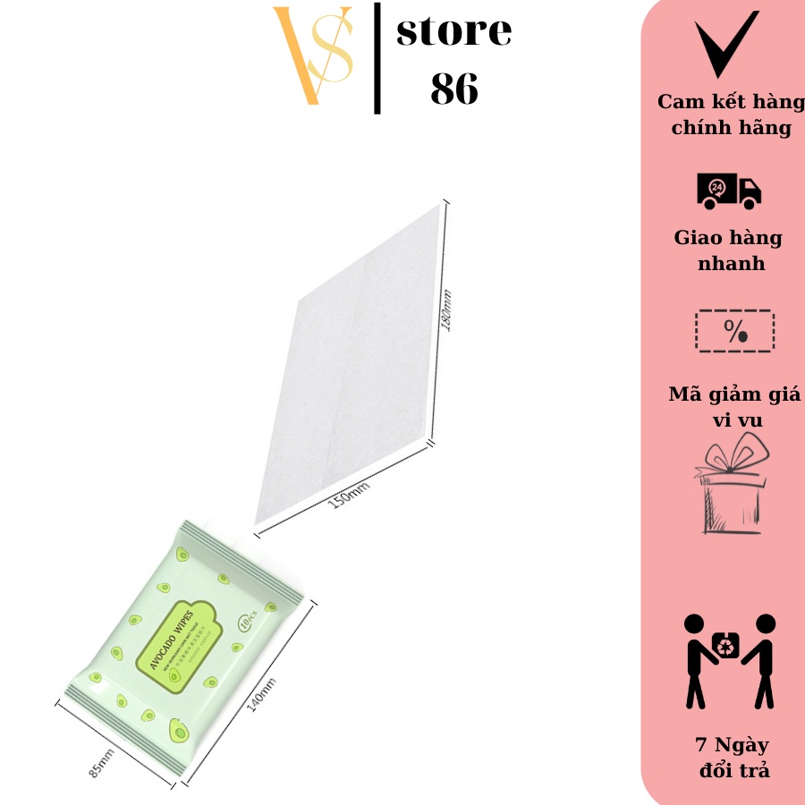 Khăn giấy ướt mini không mùi 1 gói, nhiều hình dễ thương bỏ túi tiện lợi VS STORE