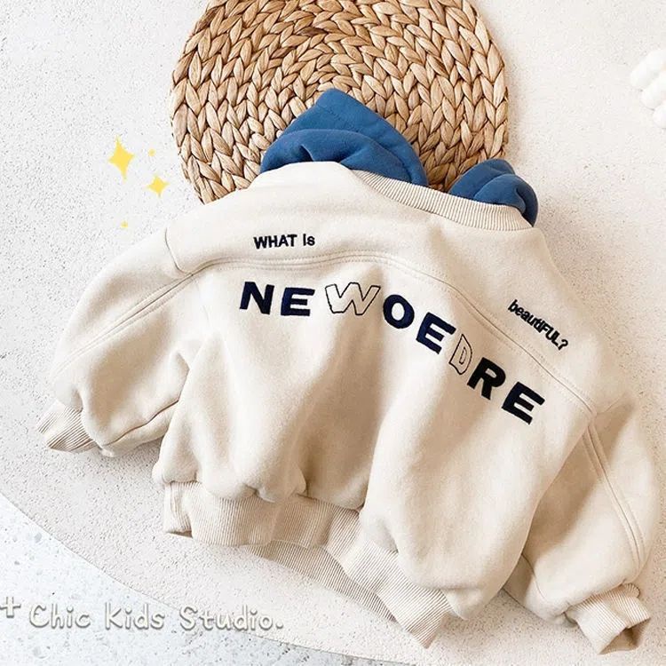 Áo Khoác Nỉ Có Mũ Trùm Thời Trang Mùa Thu Đông Ấm Áp Dành Cho Trẻ Nhỏ