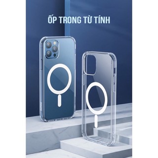 Ốp Lưng Trong Suốt Chống Ố Vàng Hỗ Trợ Sạc Không dây Cho Iphone