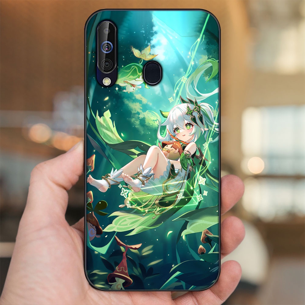 Ốp lưng Samsung A8s, A60, M30 viền đen in hình Nahida Genshin Impact