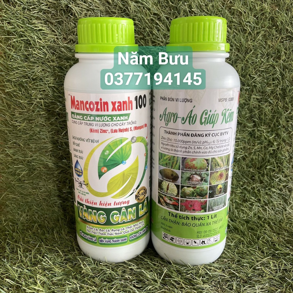 (PBL) Agro- Áo Giáp Kẽm- Mancozin xanh -1 Lit- Quốc Nông Agrochem (33kg/24c)