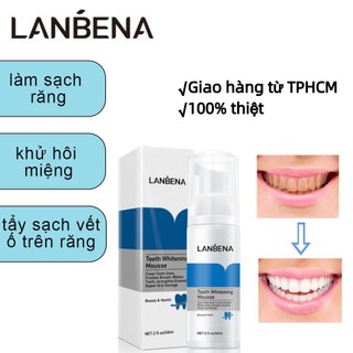 [Hàng Nhập Khẩu] LANBENA Bọt Tẩy Trắng Răng Làm Sạch Răng Khử Mùi Hôi Miệng Mousse Teeth Whitening Clean Teeth 60ml