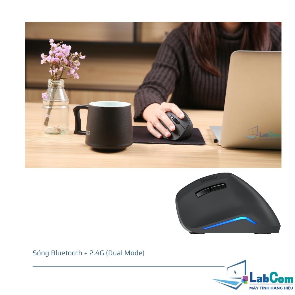 Chuột máy tính không dây Dareu LM108B - Kết nối Dual mode Bluetooth | Wireless 2.4gHz | Tặng kèm 02 pin AAA