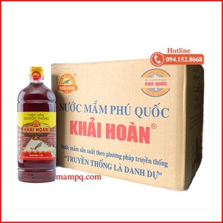 Nước mắm khải hoàn thùng 12 chai nhựa 1 lít 30 độ đạm