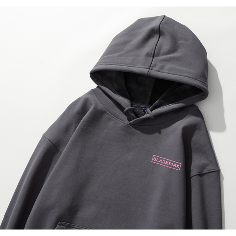 Jennie Lisa Rose Jisoo BORN PINK Loose Letters Printed Hoodies Casual Long Sleeve Sweater Top