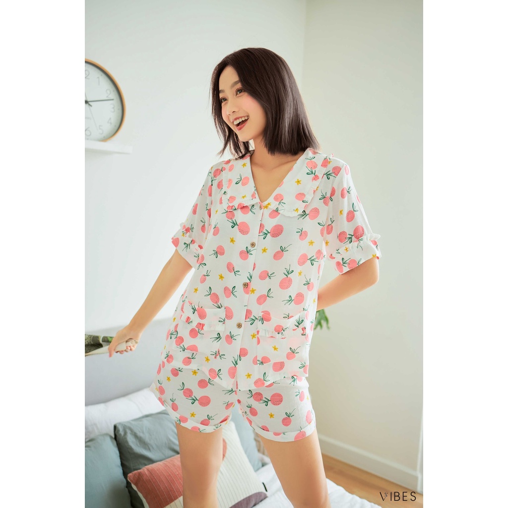 [Out of stock] VIBES Đồ bộ Pijama ngắn Ora Pink Py Set