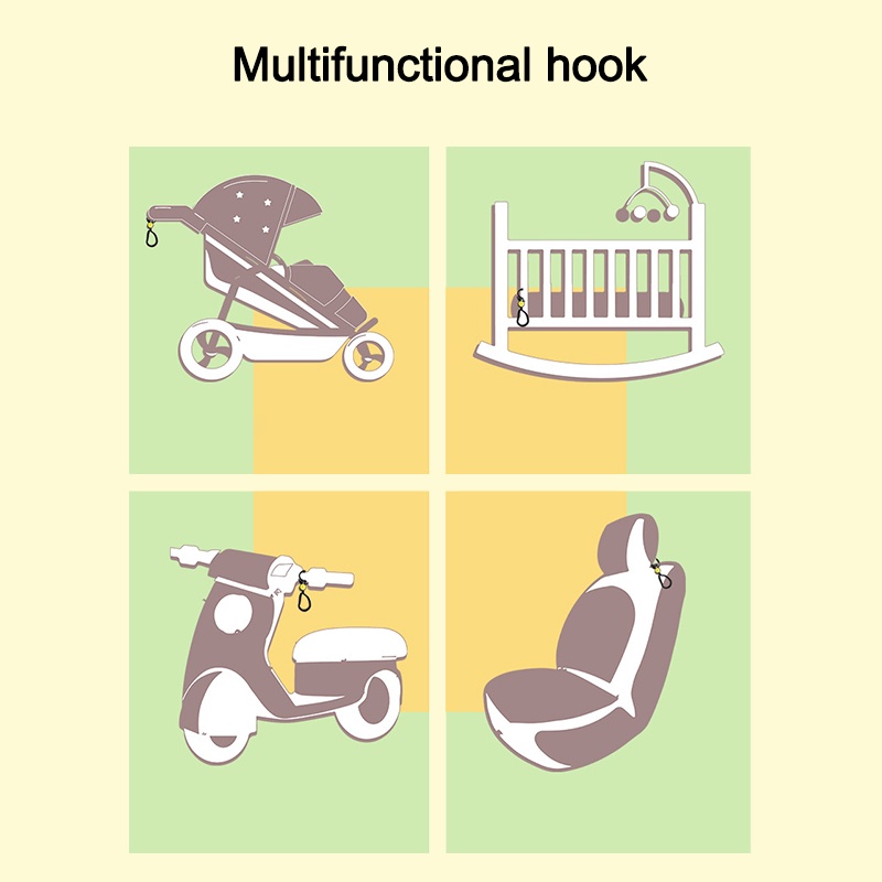 Móc Treo Đồ Hoạt Hình Gắn Xe Đẩy Em Bé Tiện Dụng