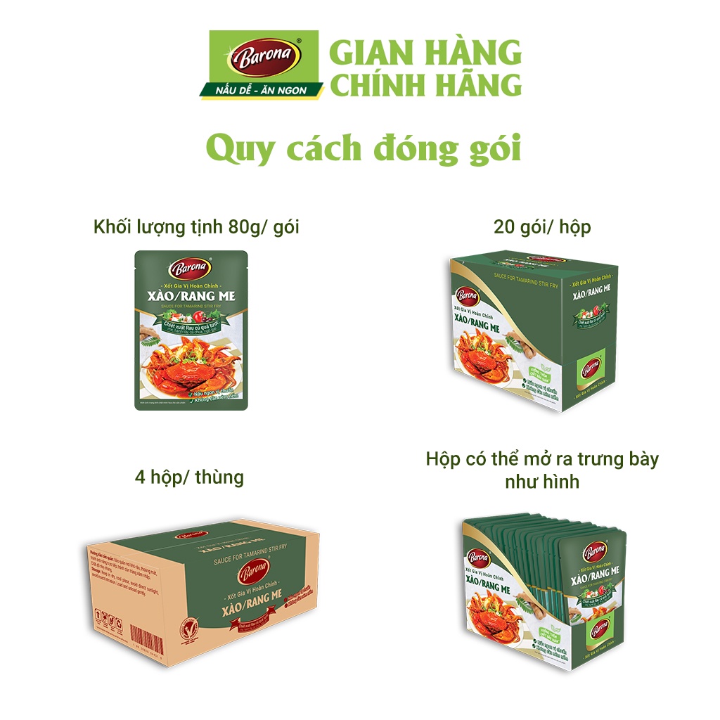 Gia Vị Xào/ Rang Me Barona 80g ướp ngon chuẩn vị không cần nêm nếm