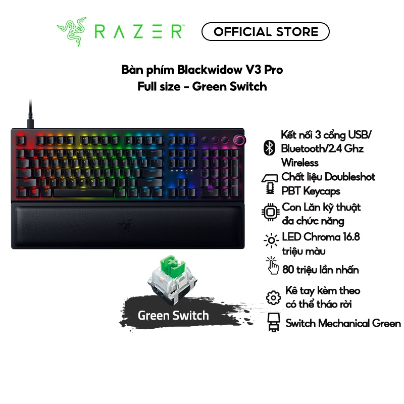 Bàn phím Razer Blackwidow V3 Pro Yellow Switch_RZ03-03531700-R3M1