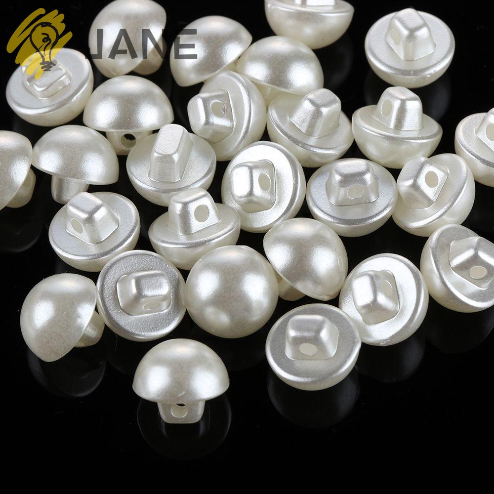 Bộ 50 cái nút áo hình nấm gắn ngọc trai 10mm dùng cho trang trí đồ thủ công DIY