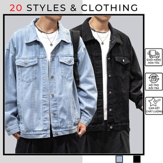 Áo khoác jean nam nữ unisex form rộng phong cách basic hàn quốc hot 2024