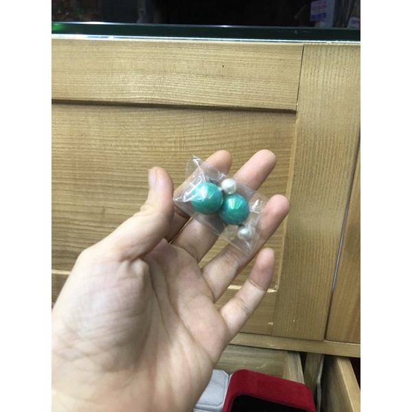 Khuyên tai hình vuông đen nạm đá cá tính bạc chuẩn đẹp