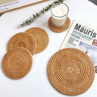 Miếng Lót Ly Mây Guột ECOHUB, Lót Nồi Lót Cốc, Lót Decor Trang Trí Hàng Cao Cấp Xuất Khẩu