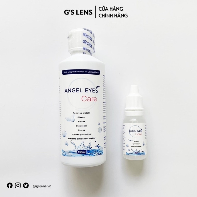Nước Ngâm Nhỏ Mắt Lens Angel Eyes Care 150ml Chuyên Dụng Cho Kính Áp Tròng