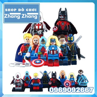 Đồ chơi Xếp hình SPIDER MAN BATMAN X-Men Deadpool Cyclops Quasar Azrael Red Lantern Atom Jane Minifigures POGO pg8056