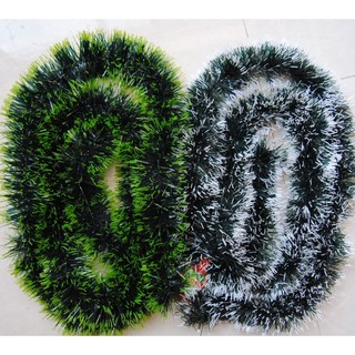 Dây chồn xanh, dây kim tuyến đuôi chồn trang trí noel dài 2m rộng 9cm, 11cm