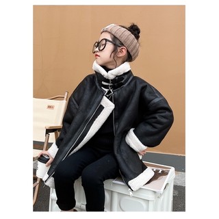 Áo khoác da lộn cho bé gái lót lông dày dặn hàng cao cấp Tiệm Bông size đại