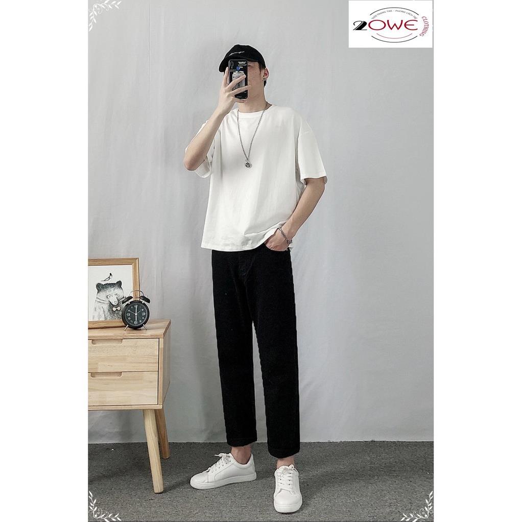 Quần jbaggy jean nam ống suông rộng+ áo phông tay lỡ unisex bán kèm deal sốc style hàn quốc !