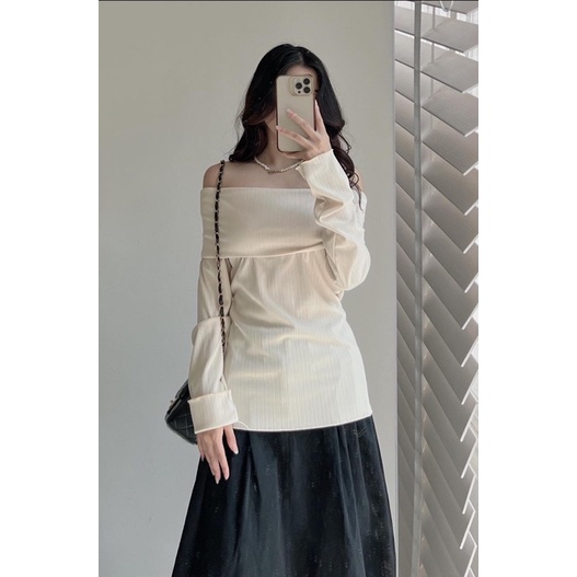 [NEW]ÁO THUN GÂN TRỄ VAI DÁNG DÀI”ASIMI TOP” tiểu thư
