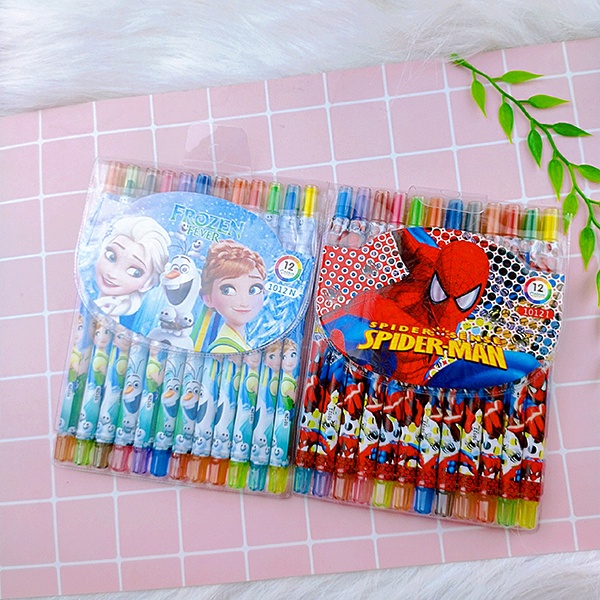 Sáp Vặn 12 Màu Dài Rolling Crayon 12 Màu