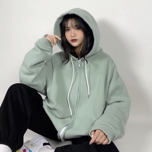 Áo khoác Hoodie Zip nam nữ SAM CLO - Áo khoác nỉ có mũ tay dài thu đông freesize dáng unisex HOODIE KHOÁ KÉO TRƠN