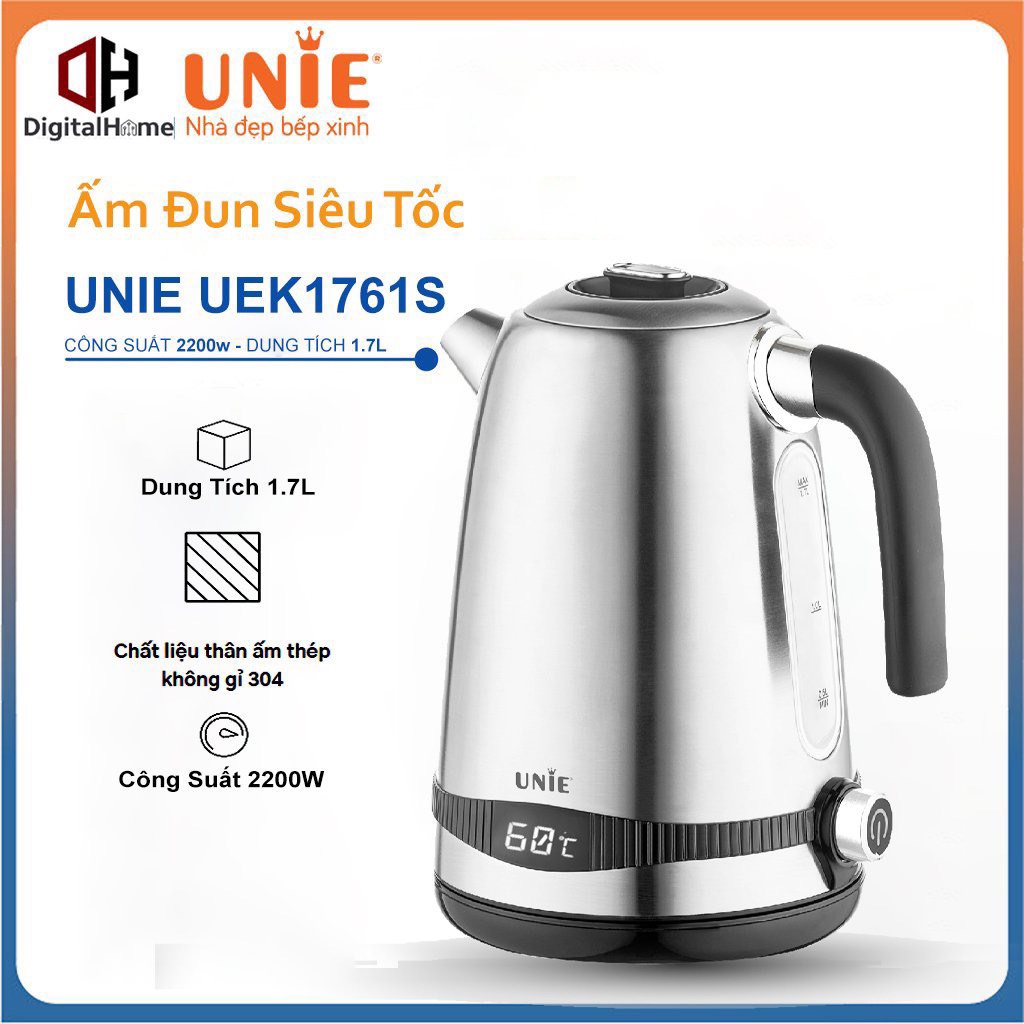 Ấm siêu tốc UNIE UEK-1761S, Công Suất 2200W - Hàng chính hãng - Bảo hành 12 tháng