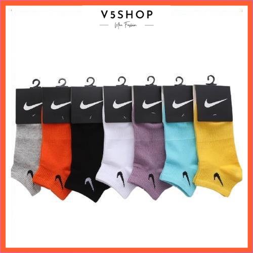 10 Đôi Tất Nike, Vớ Nike Cổ Ngắn Đến Mắt Cá Màu Tươi Sáng Trẻ Trung Cho Nam Và Nữ TN1a