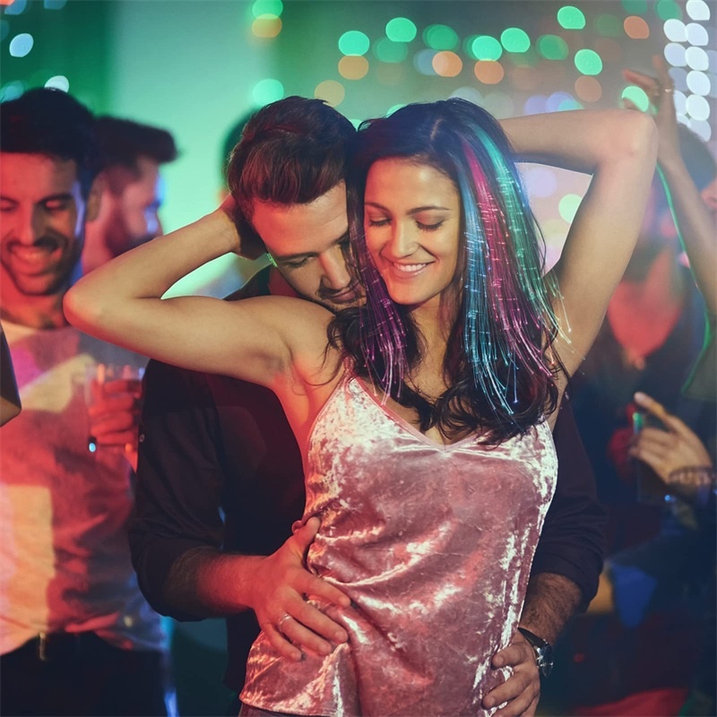 1 Kẹp Tóc Sợi Quang Đèn LED Phát Sáng Nhiều Màu