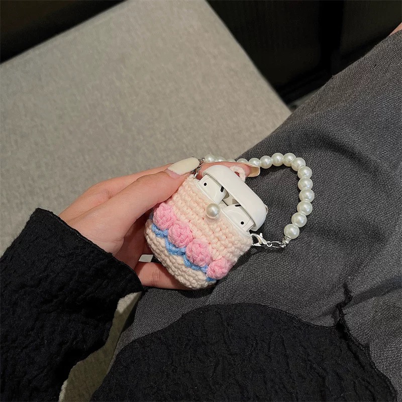 Vỏ Bảo Vệ Hộp Sạc Tai Nghe airpods pro2 2022 new airpods 1 2 3 pro Hình Bông Hoa Bằng Lông Nhung Có Dây Đeo