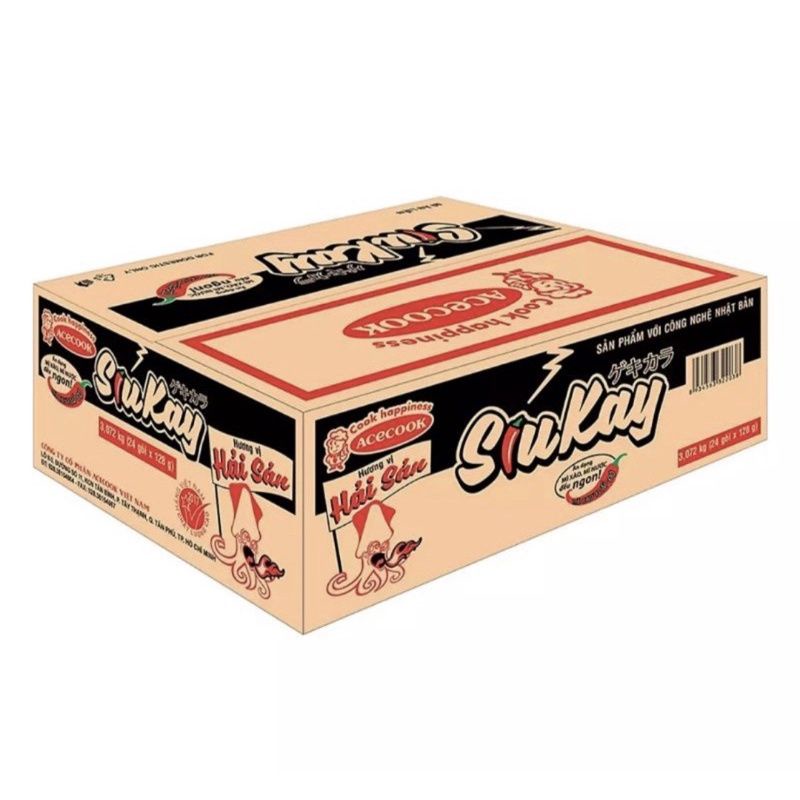 Thùng Mì SiuKay Vị Bò- Hải Sản 24g x127g