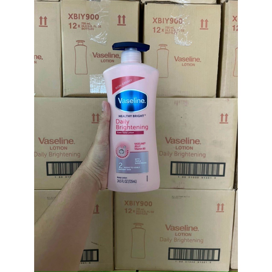 Sữa Dưỡng Thể Vaseline Healthy White 725ml Body Lotion Mỹ Trắng Da, Mịn Màng, Cấp Ẩm Chuyên Sâu, Phù Hợp Cho Mọi Loại Da