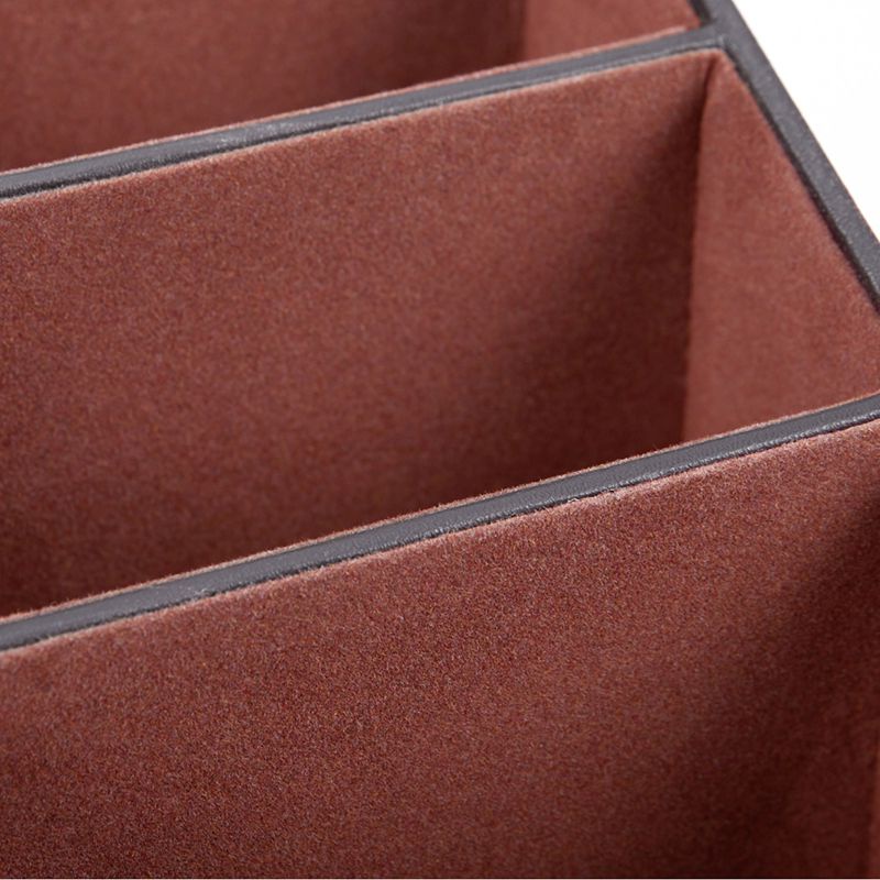 1 Hộp Da Đựng Điều Khiển Từ Xa CD Điện Thoại Để Bàn Màu Nâu