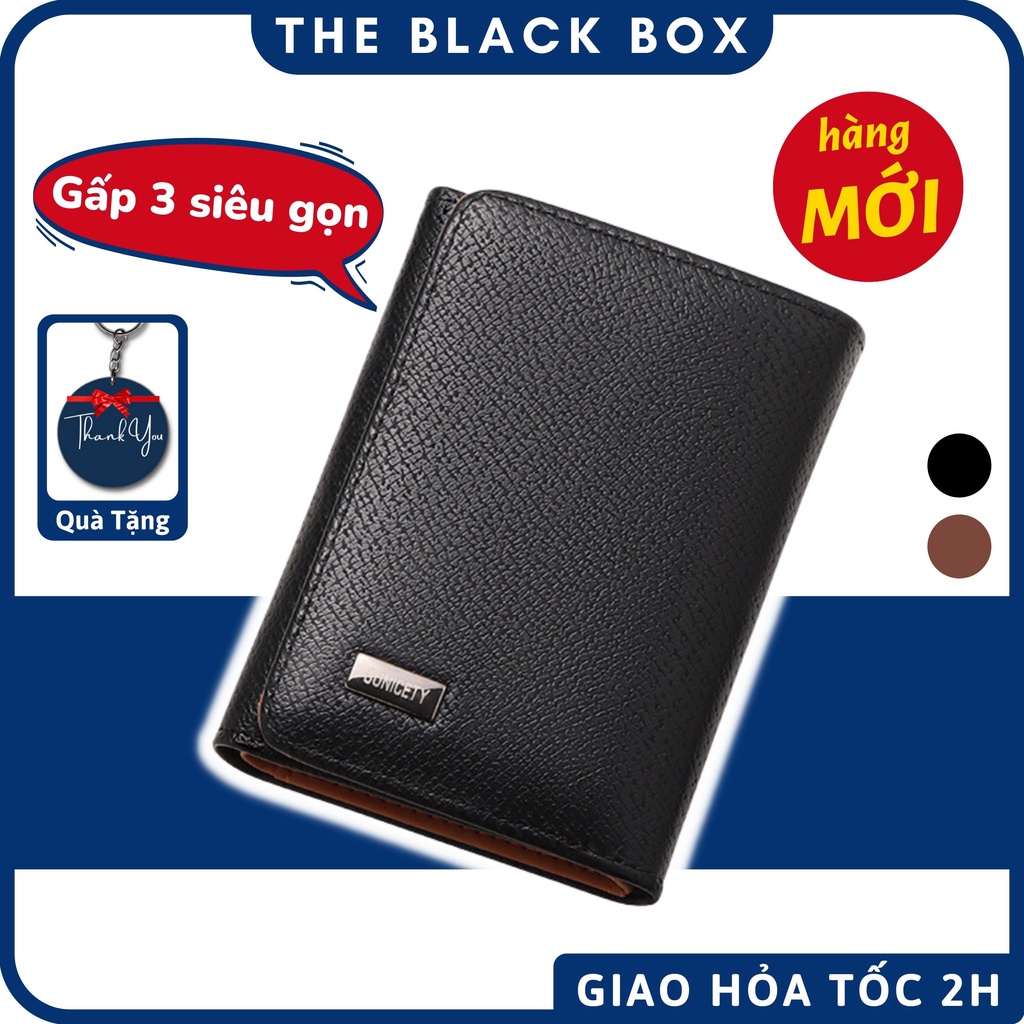 Ví Da Nam SUNICETY Gập 3 Nhỏ Gọn Thời Trang Da PU Loại Tốt, Bóp Da Nam Đựng Tiền Và Nhiều Ngăn Đựng Thẻ ATM, Giấy Tờ