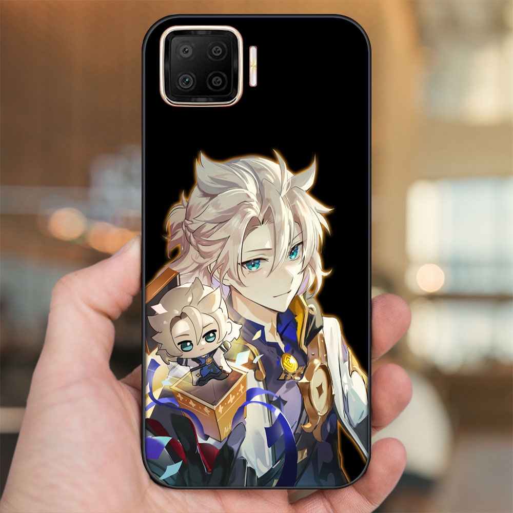 Ốp lưng Oppo A73, A93 4G viền đen in hình Albedo Genshin Impact