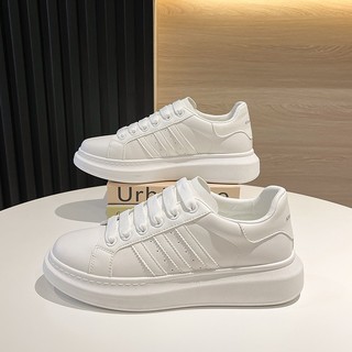 Giày Sneaker Đế Độn Nam Nữ màu trắng phối sọc thời trang, đủ size từ 36 đến 43