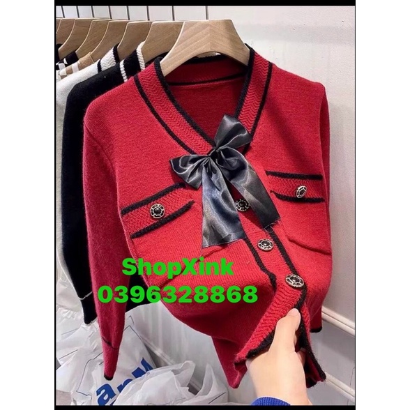 Áo len Nữ kèm nơ hottrend 2022 hàng QC cao cấp