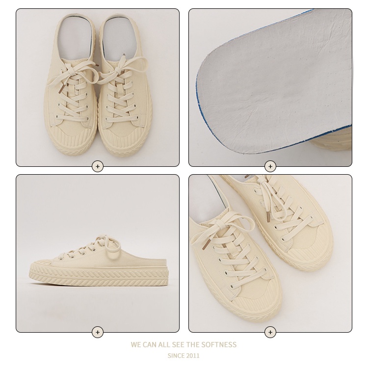 Giày Thể Thao Vải Bạt Cổ Thấp Thời Trang Hàn Cho Nữ