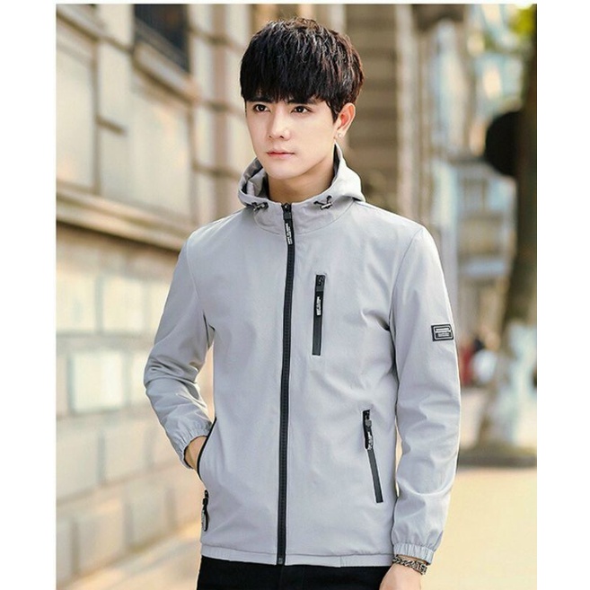 Áo khoác dù nam 2 lớp có nón chống nắng, cản gió, có túi khoá kéo 2 bên hông thời trang