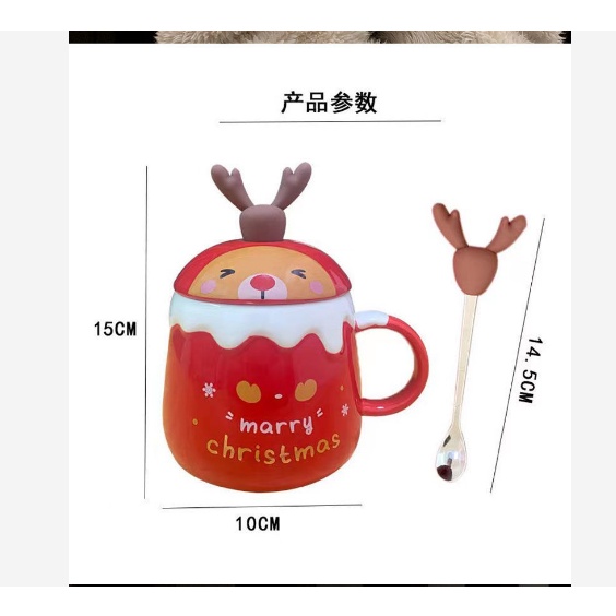 Cốc Sứ Uống Cà Phê In Hình Ông Già Noel Hoạt Hình